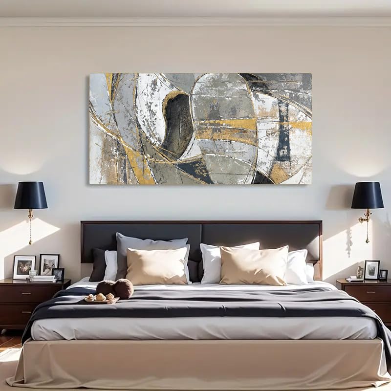 Tableau abstrait moderne en toile de qualité avec cadre intérieur en bois