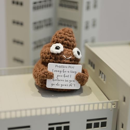 Miniatura 4 de Handmade Funny Positive Poop Crochet Poop Stuffed Crafts Poo Plush Encouragement Poo for Birthday Christmas Funny Gag Graduation