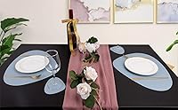 Vista 197 de Faux Leather Placemats and Coasters Set of 2, Round Leather for Dinner Table Mats Heat Resistant Non-Slip Washable Insulation Coffee Mats Kitchen