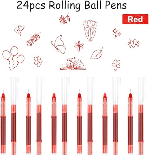 Miniatura 8 de Bolígrafos de punta redonda, 12 bolígrafos de tinta negra, punta fina, 0.020 in, bolígrafos de punta fina, bolígrafos de punta extrafina, bolígrafo