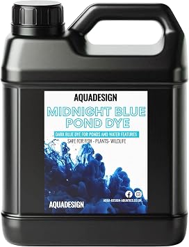 AquaDesign MIDNIGHT BLUE Liquid Pond Dye 1000ML For Ponds And Water Features TREATS 5,000L