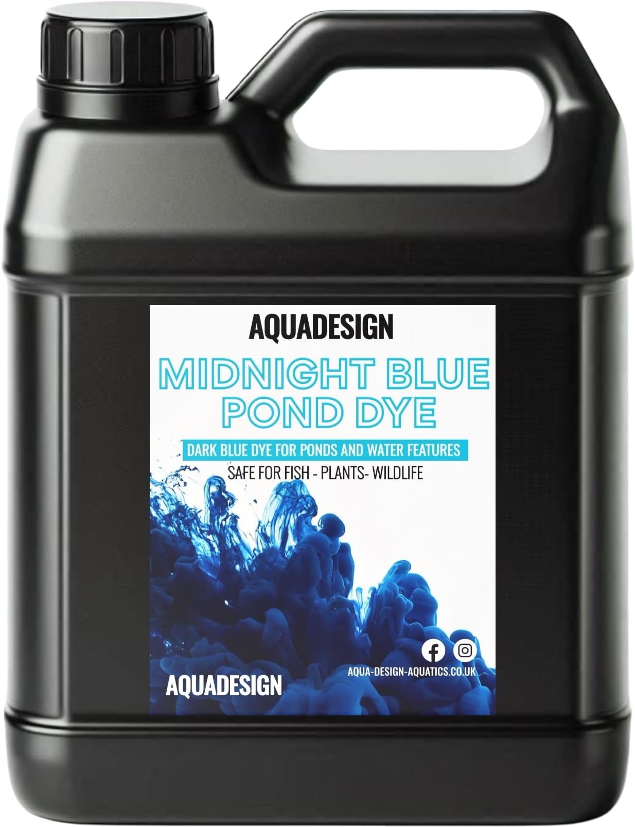 AquaDesign MIDNIGHT BLUE Liquid Pond Dye 1000ML For Ponds And Water Features TREATS 5,000L
