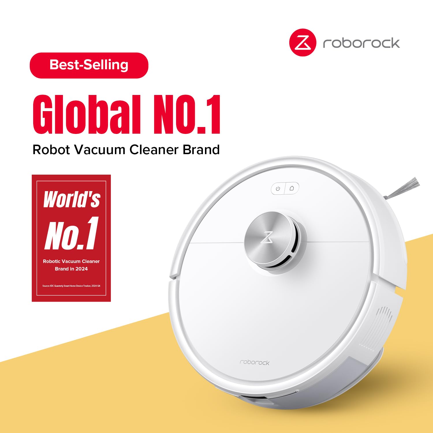 A close-up of the roborock Q7 M5's dual anti-tangle brush system, designed to tackle pet hair.