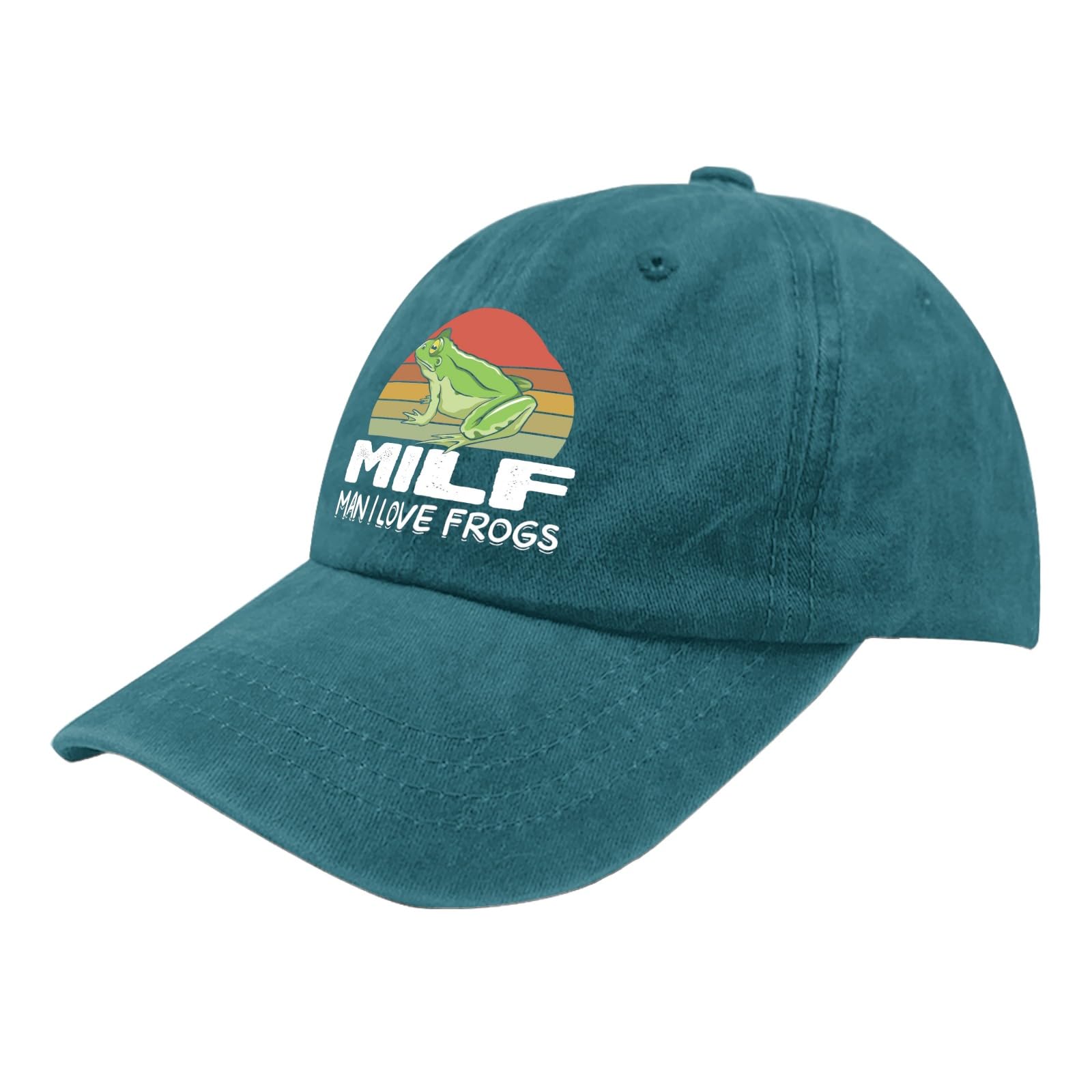 Paunook Milf Man i Love Frogs Sun Hat Women’s Hat Cyan Blue Golf Hats Men Gifts for Him Running Cap