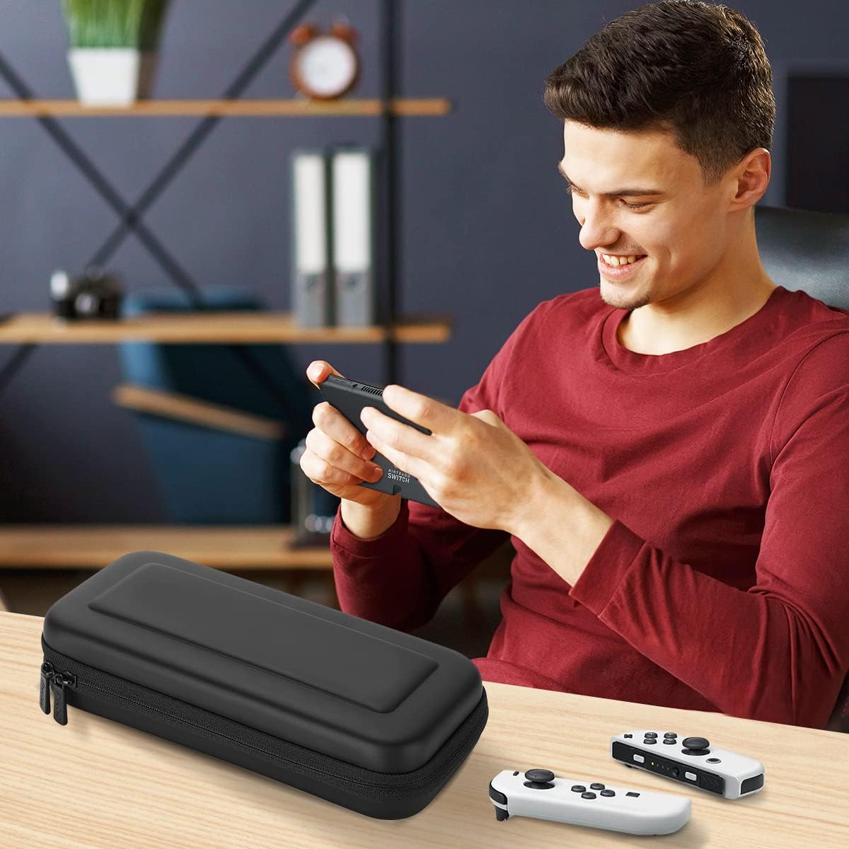 ProCase Carrying Case for Nintendo Switch OLED Model 2021 & Switch 2017 with 8 Game Card Holders, Hard Portable Travel Bag Protective Pouch for Nintendo Switch Console and Accessories -Black : Video Games