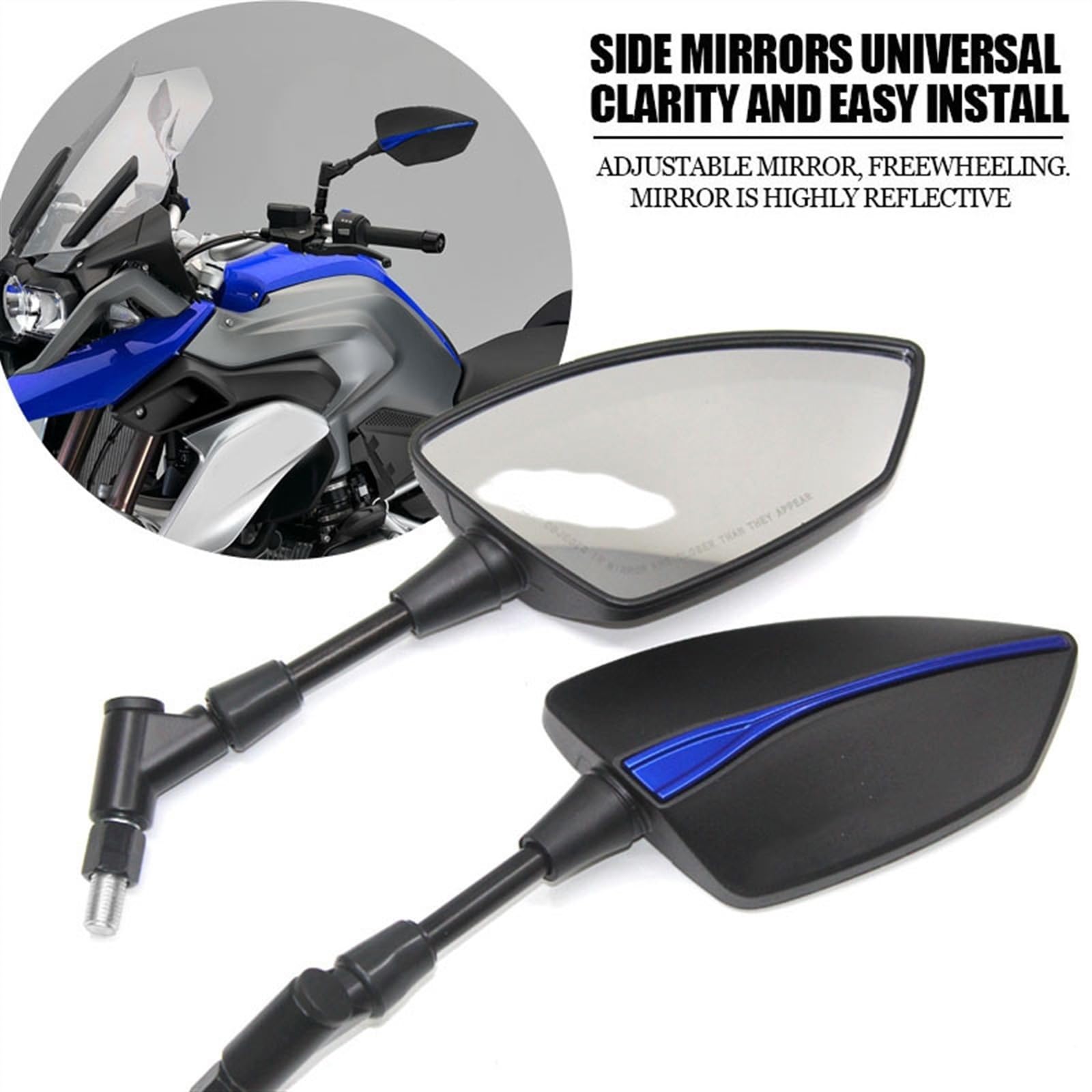 Paire De Rétroviseurs Moto Pour Honda CB125R/CB300R/CB650R - Alliage Aluminium, Design Stealth, Réglables - 3