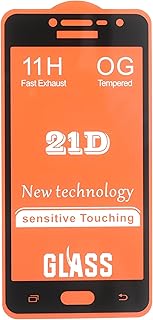 Tempered Glass Screen Protector, 9H Hardness, Full Coverage, Ultra Clear, Bubble Free Easy Installation, High Touch Sensitivity Compatible with Samsung Galaxy J2 Prime - Black