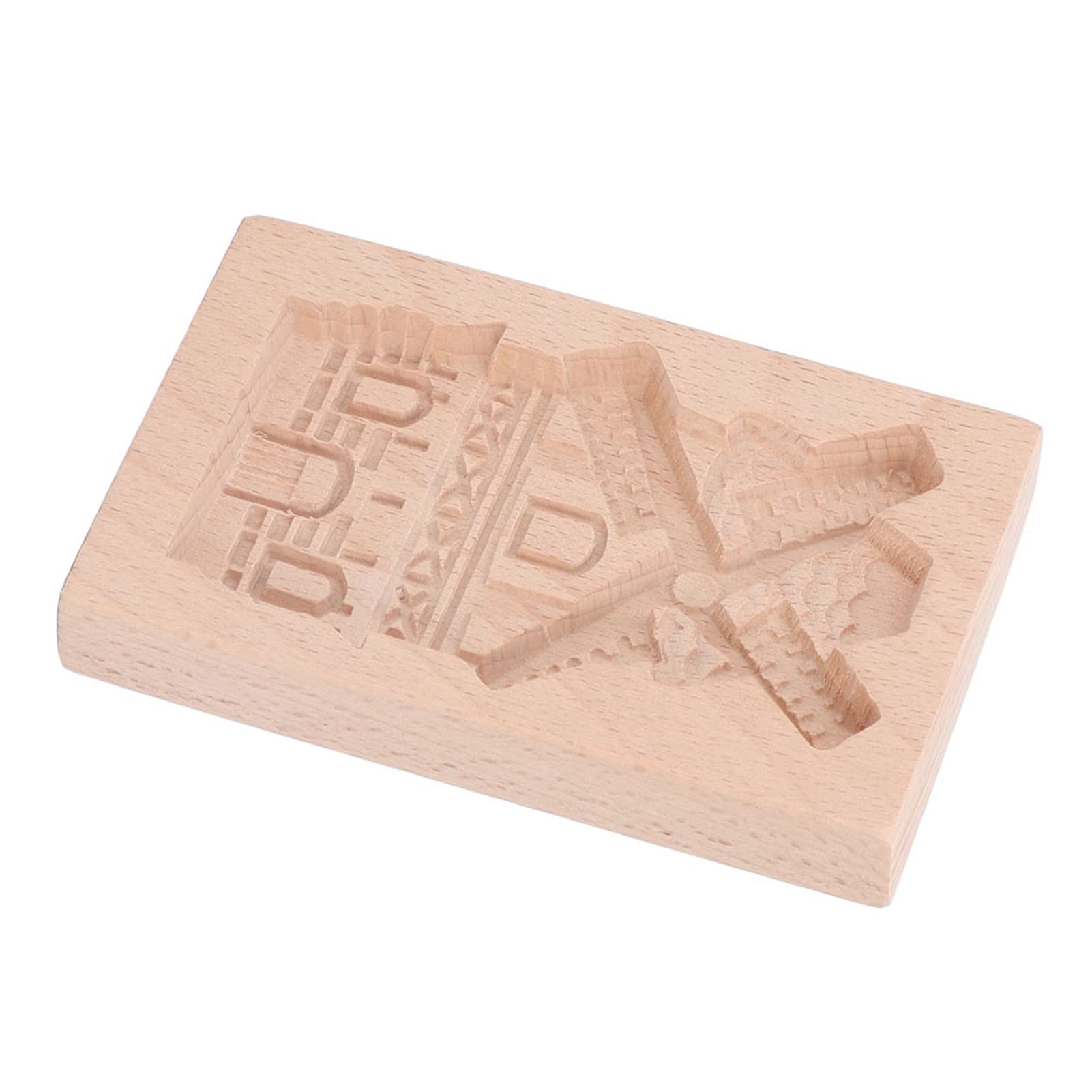 SIXRUN Keksform aus Holz, Buchenholz-Keksform, Wiederverwendbar, Waschbar, Kekspresse, Stempelform mit Geschnitztem Muster, Glatte Freigabe Zum Backen von DIY-Keksen und Lebkuchen in der Küche (#2)