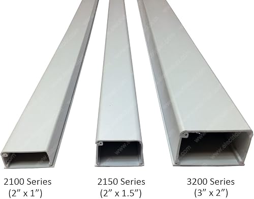 Electriduct XX-Large Latching Cable Raceway - 3" x 2" Channel Size - 2 Sticks - 5FT Long (10FT Total) - White