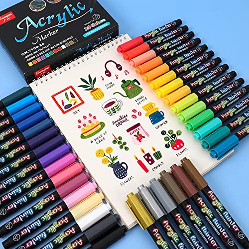 Segolike 12/24/36 Peças/Conjunto De Canetas E Marcadores De Tinta Acrílica, Canetinhas Para Desenho