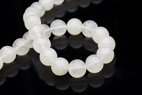 Miniatura 2 de Redondo - en forma de cuentas de cristal de cuarzo de nieve semi preciosas Tamaño: 0.551x0.551 in Piedra de cristal de energía curativa para la