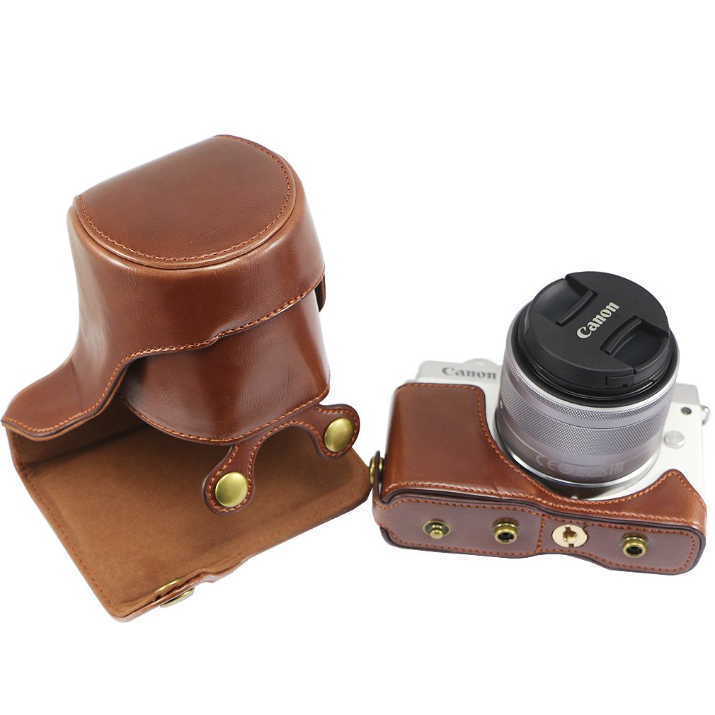 Amazon | FIRST2SAVVV ダークブラウン キヤノン Canon EOS M100 . EOS
