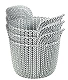 Curver KNIT Style Round X-Small 3-Piece Nesting Resin Plastic Storage Basket Set, Misty Blue
