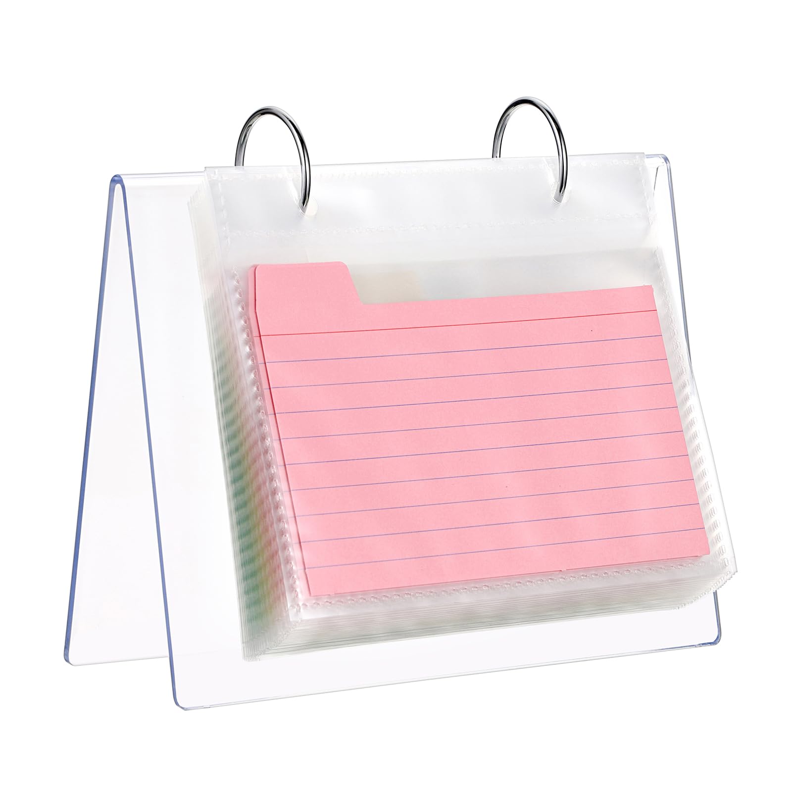 BSTKEY Flip Through Index Card Display Stand for 3x5 inch Cards (No Card)