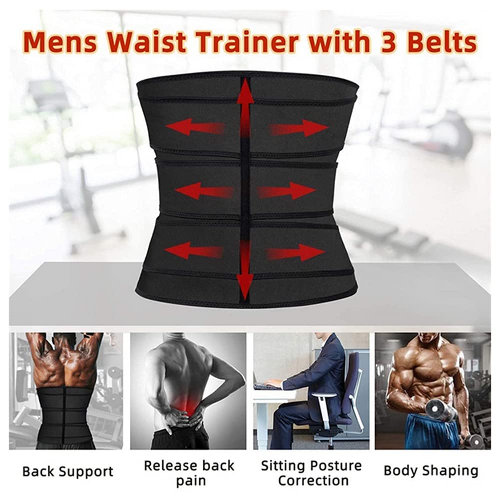 Herren Bauchweggürtel Fitnessgürtel Body Shaper Schwitzgürtel Taillenmieder Taillenformer Sports Waist Trainer Corset Mieder