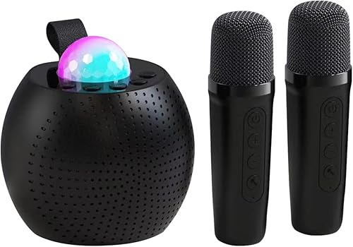 Miniatura 1 de Máquina de karaoke portátil con dos micrófonos inalámbricos, altavoz Bluetooth iluminado LED, micrófonos de alta sensibilidad, máquina de karaoke