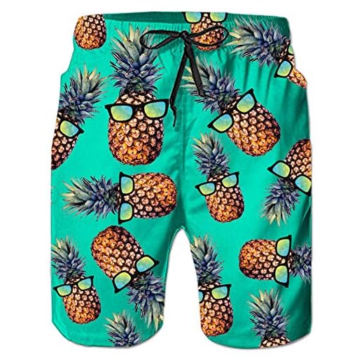 Spreadhoodie Jungen Badeshorts 3D Ananas Drucken Badehose Grüne Funny Pineapple Sommer Cool Quick Dry Board Shorts Badeanzug mit Seitentaschen 10-12 Jahre 6 Rave on Friday Herren Ananas Badeshort Sommer Badehosen 3D Druck Kurze Hosen Schnell Trocknend Schwimmhosen Strand Surf Board Shorts S