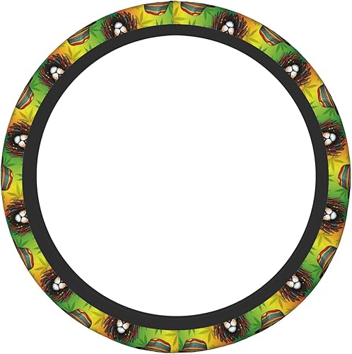 Funda para volante Rasta Rastafarian Reggae para auriculares de protección de rueda de león para mujeres y niñas, apto para SUV, furgonetas,