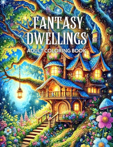 Fantasy Dwellings Adult Coloring Book: Magical Designs of Whimsical Homes for Relaxation image 2