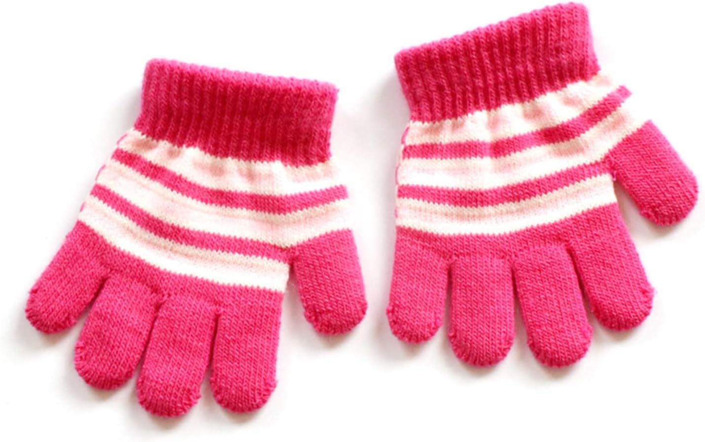 Toddler Full Finger Gloves Stripe Gloves Knitted Mittens Winter Autumn Gloves Cycling Gloves For Baby Girl Boy
