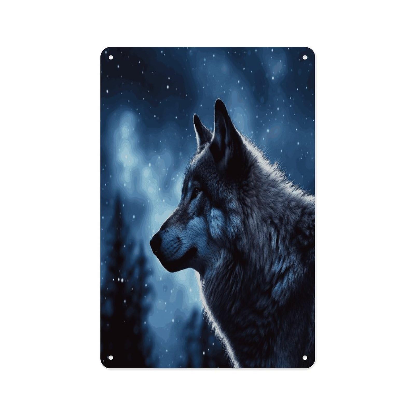 Fekiloot Style Lonely Wolf Wall Decor Metal Signs Tin Signs Poster