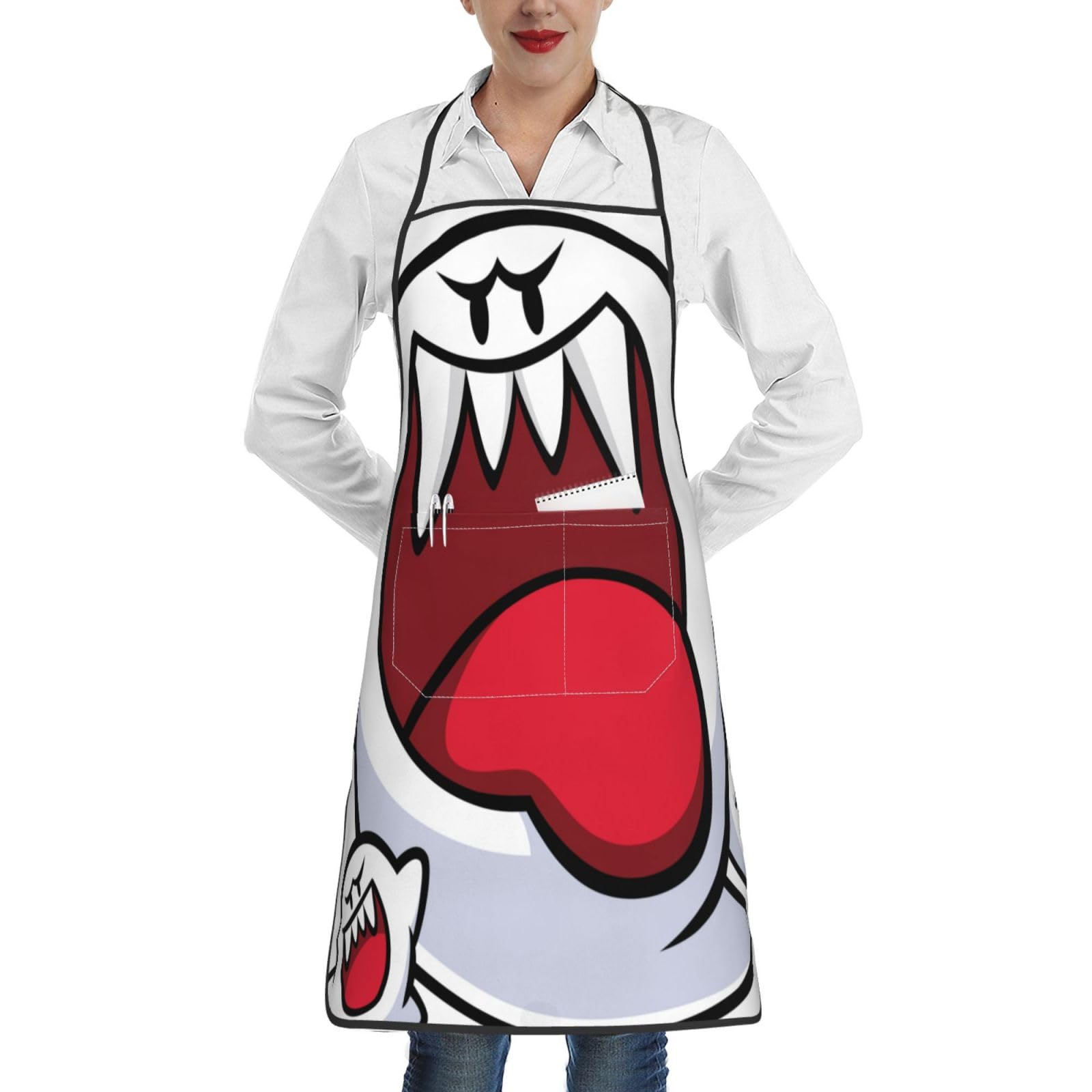 Amazon｜スーパーマリオ テレサ エプロン H型 シンプル カフェエプロン