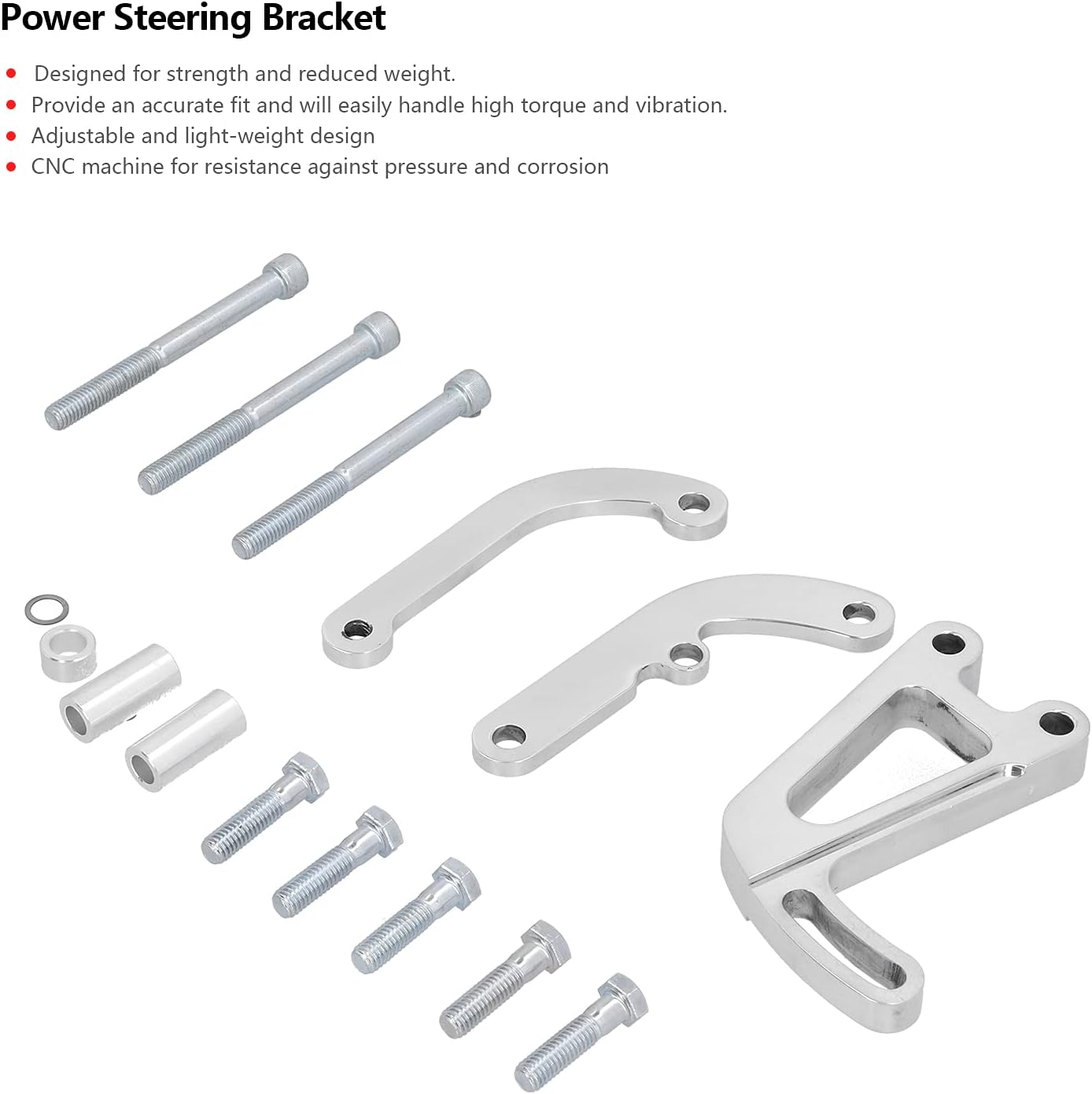Shopping Spree Power Steer Pump, Power Steering Bracket Chromed Light Weight with High Performance for Car : Automotive