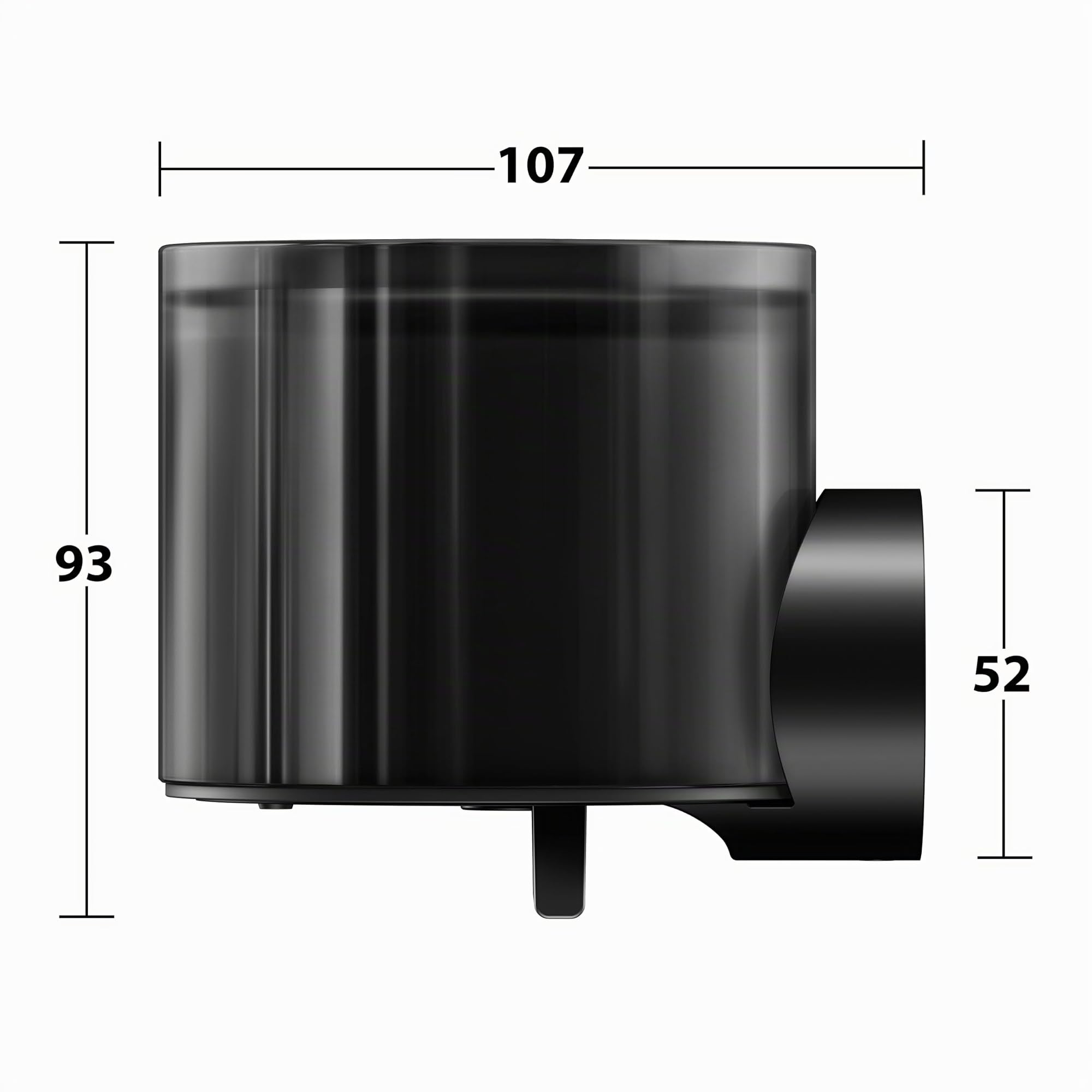 KEUCO Reva Seifenspender mit Stülpglas, 140 ml, Metall schwarz matt | Made in Germany, nachfüllbar, inkl. Schrauben und Dübel, Lotionspender zum Bohren