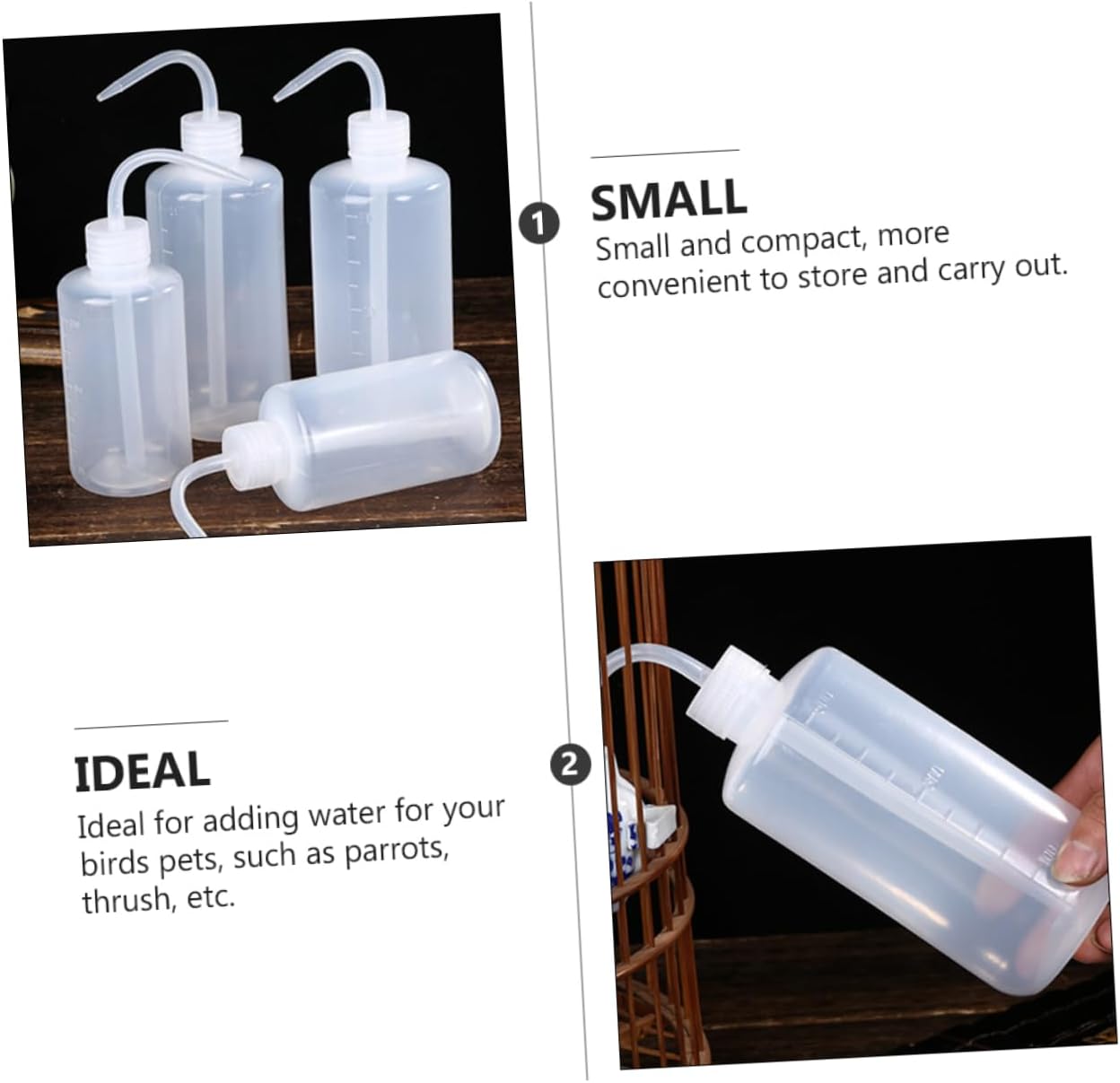 ORFOFE 2pcs Bird Water Dispenser for Cages Creative Water Adding Pot Capacity Easy to Use for Parrots and Other Birds Safe and Quick Watering