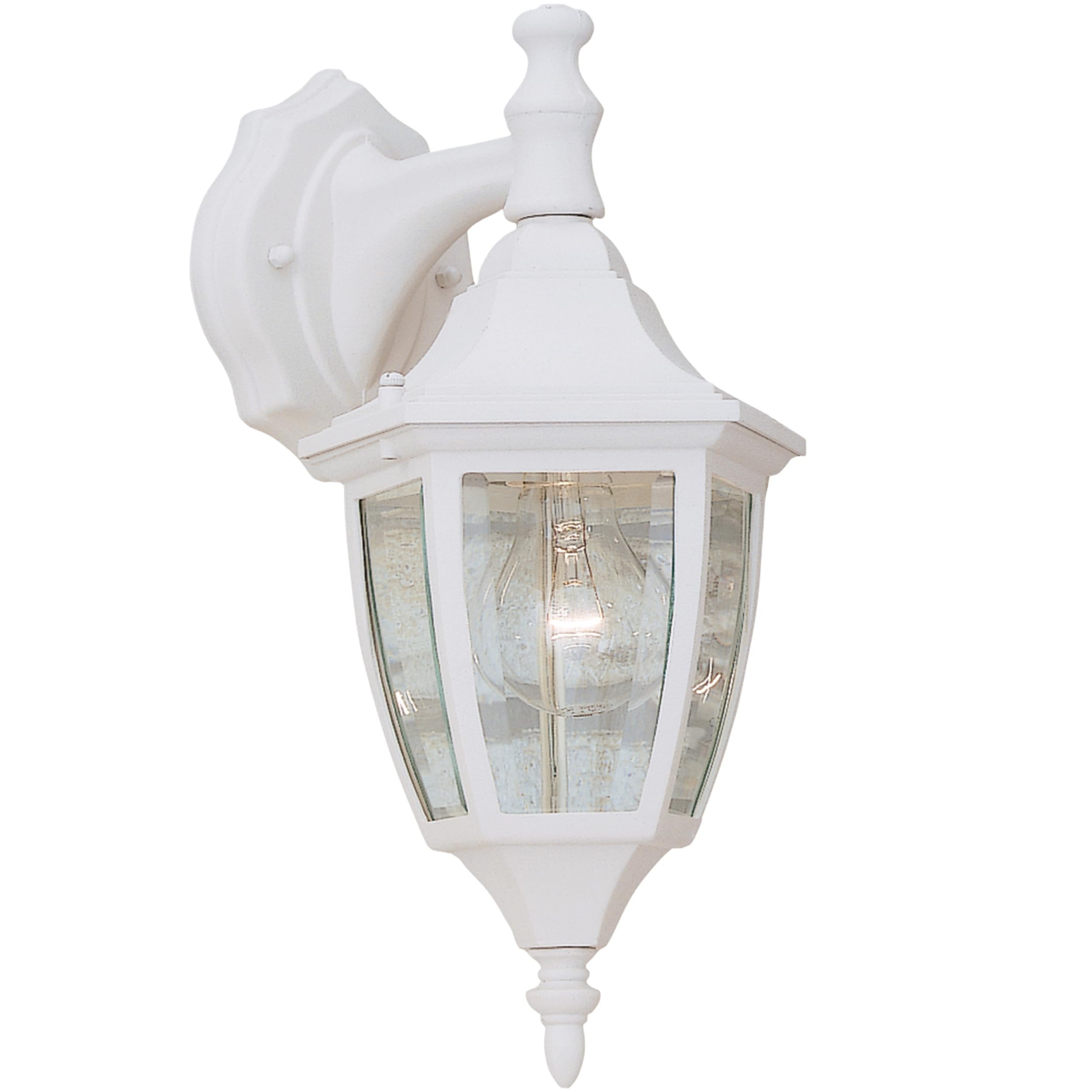 Photo 1 of [DAMAGED] Designers Fountain Waterbury Outdoor Light Fixture, 14.25 Inch Exterior Wall Lantern Sconce for Front Door, Patio and Porch, White, 2461-WH
