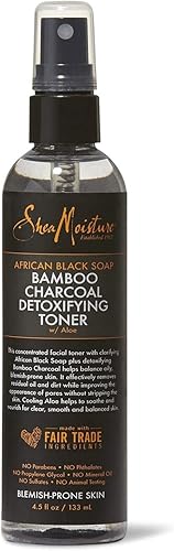Jabón negro africano Tónico desintoxicante de carbón de bambú con aloe (4.5 onzas líquidas)