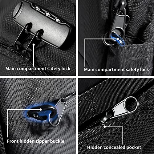 Tzowla 30 Liter Anti Theft Backpacks with USB Charging Port Laptop Backpack, A-black Supersafe, Supersafe 15.6inch - Image 2