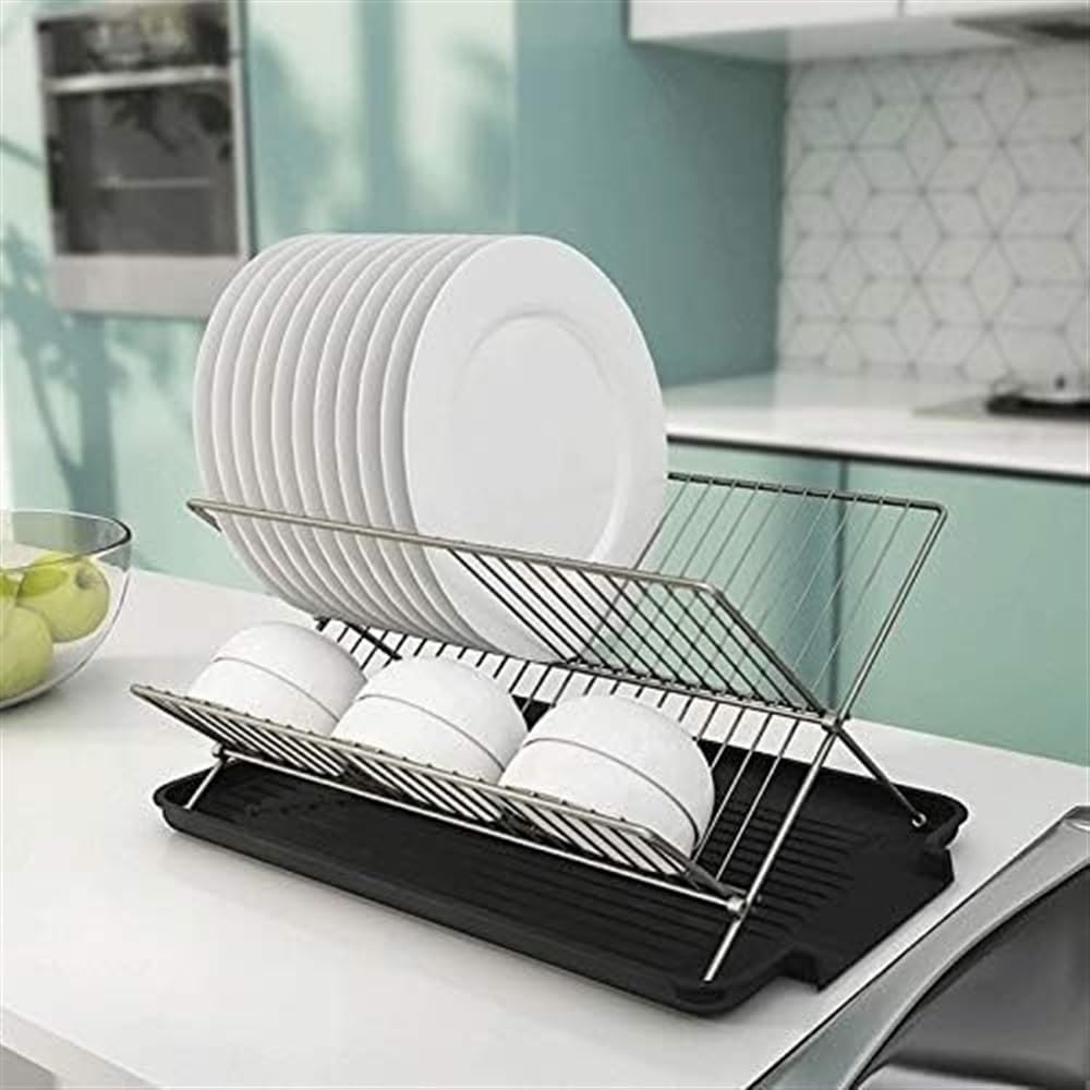 Escurre Cubiertos de Cocina Escurridor De Platos, Cubertería, Soporte De Secado, Escurridor De Acero Inoxidable, Bandeja para Cocina Escurreplatos Armario