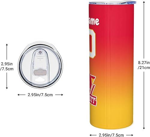 Miniatura 2 de Vaso personalizado de 20 onzas, añade nombre y número personalizados, taza de café de viaje personalizada, taza de café de acero inoxidable con