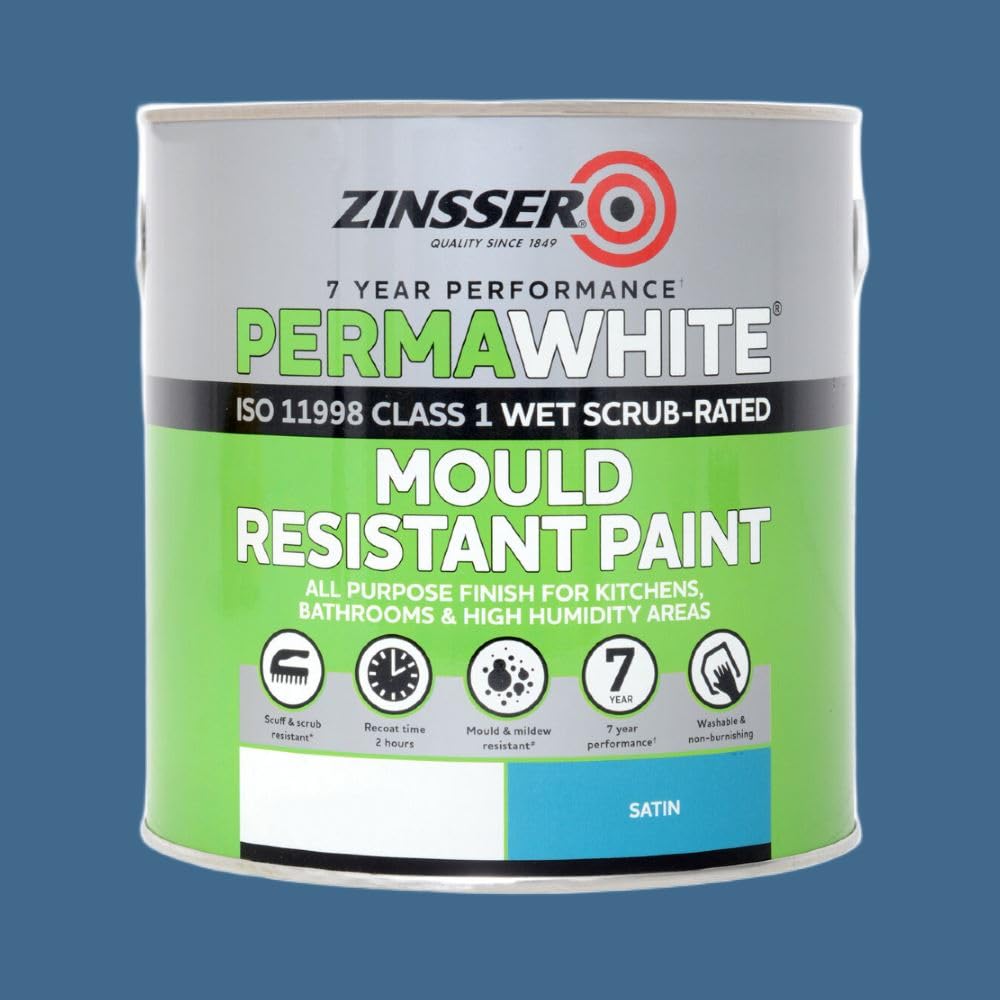 Paint Stop Mixed Colour Zinsser Permawhite Interior Satin Ral 5023 2.5L