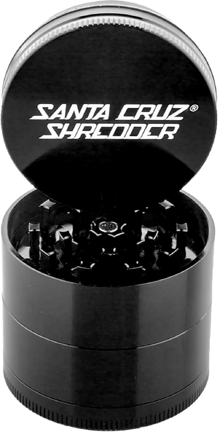 Santa Cruz Shredder Metal Spice Grinder Made in USA (Medium (2.2 Inch), Black)