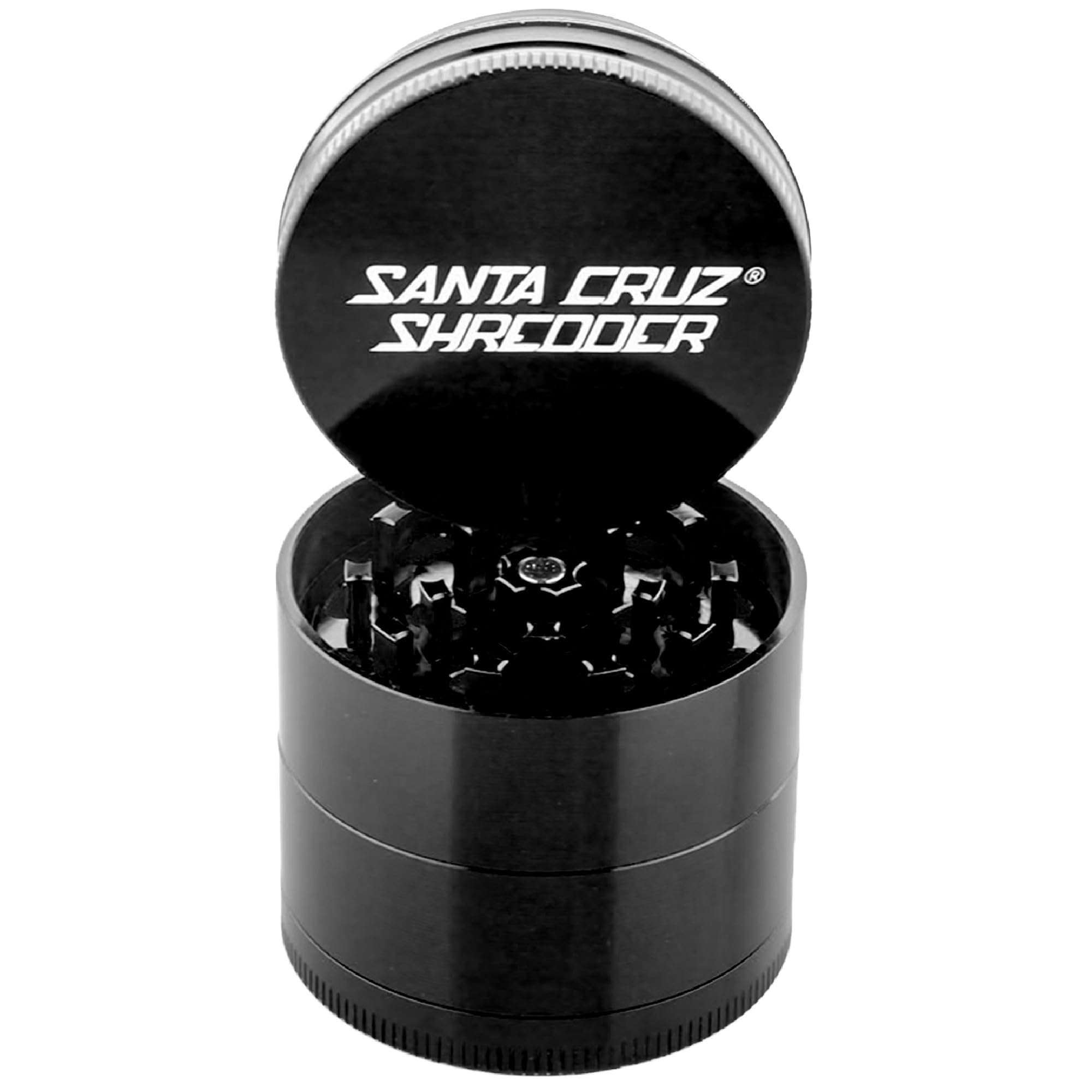 Santa Cruz Shredder Metal Spice Grinder Made in USA (Medium (2.2 Inch), Black)