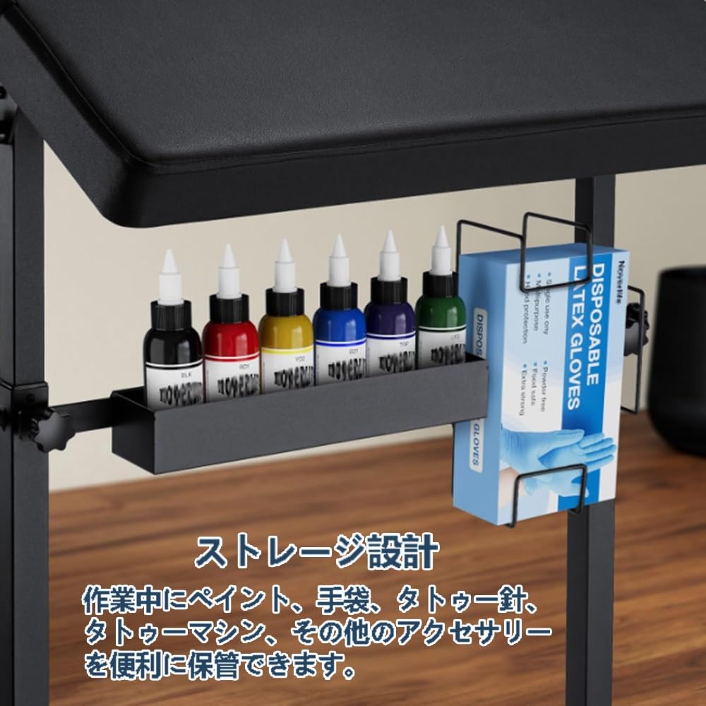タトゥーアームレストスタンド 大型 タトゥーアームレスト 収納ラック付き 多機能タトゥー作業台 高さ角度調整可能 厚みのあるスポンジとレザーのアームレスト Amazon.co.jp: タトゥーアームレストスタンド 大型 タトゥー