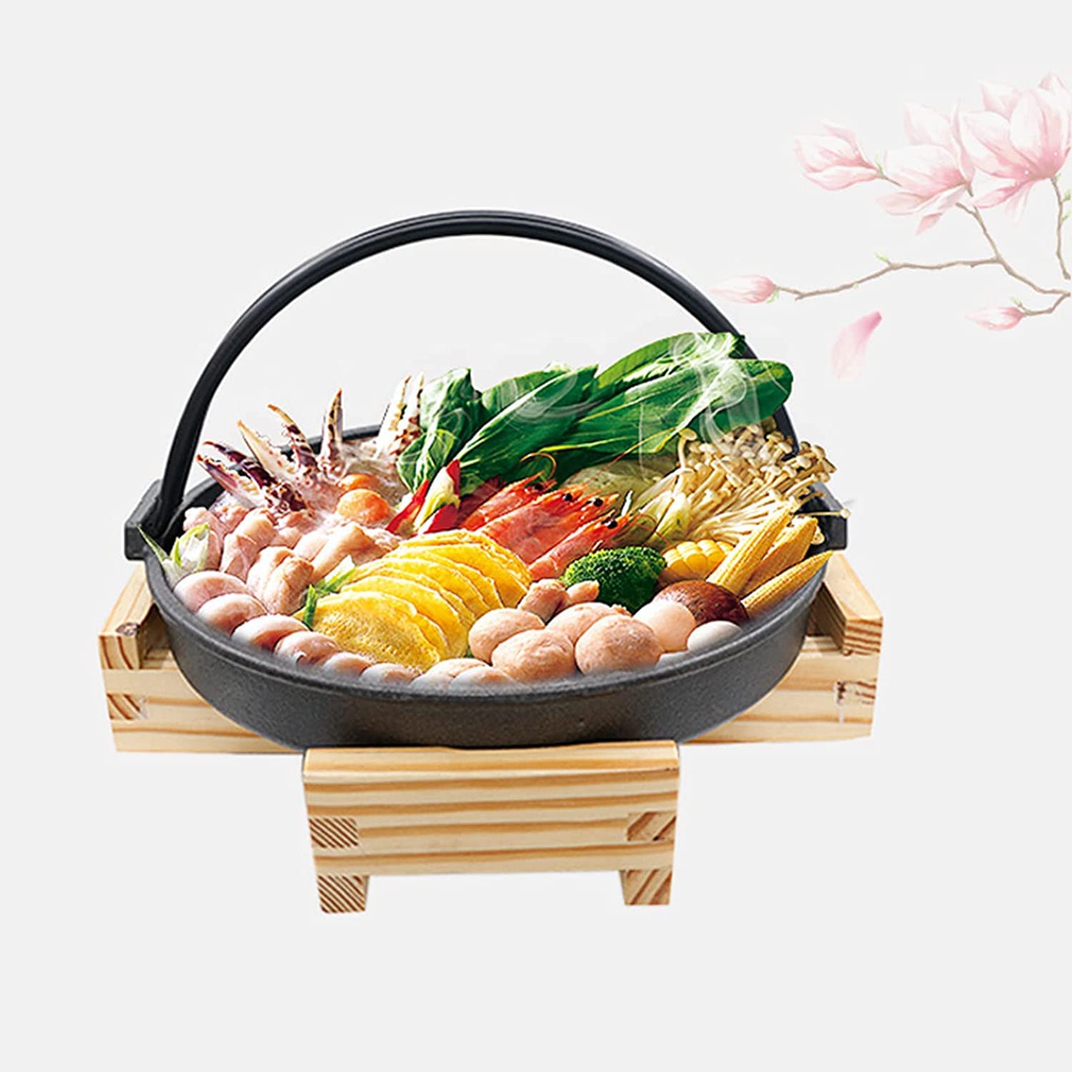 Olla Japonesa Shouxi para Sopa Caliente, Plato para Barbacoa de Fondo Plano y Antiadherente, Ideal para hoteles, restaurantes, familias y Camping.