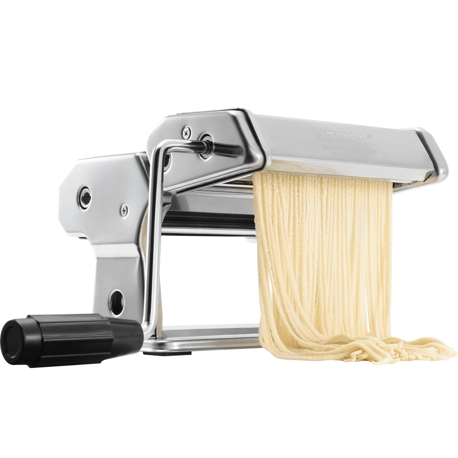 VEVOR Machine à Pâtes Manuelle Acier Inox Machine à Pâtes Fraîches Italiennes 9 Épaisseurs 0,3-3 mm Largeur 1,5/6,6 mm Brosse et Manivelle Incluse pour Spaghettis Emballages de Boulettes et de Ravioli