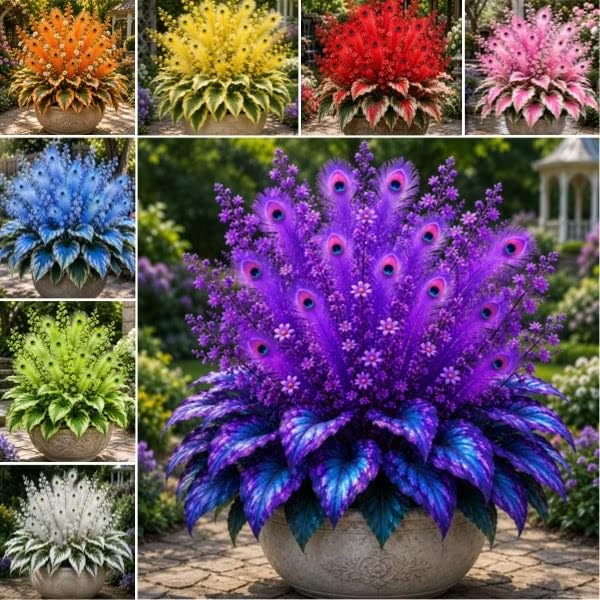 Peacock Flame Hosta, Hardy Low-Maintenance Perennial, Stunning for Woodland Garden Display-6 Bulbs-Mixed