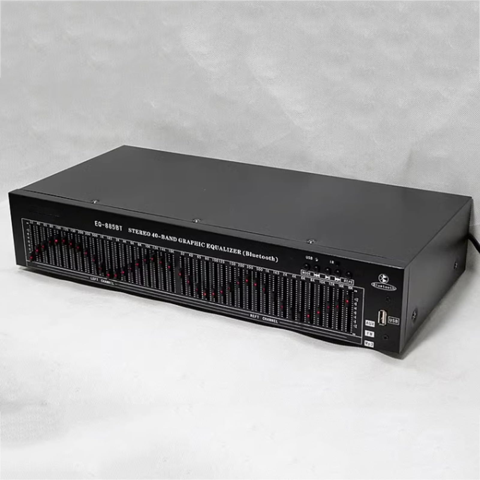 Equalizador Estéreo Dual De 20 Bandas, Controlador De Efectos De Audio Digital con 5.0 Bluetooth Y Control Remoto, Ecualizador De Ajuste De Eq HiFi Home, Reducción De Ruido, para Grabar Estudios