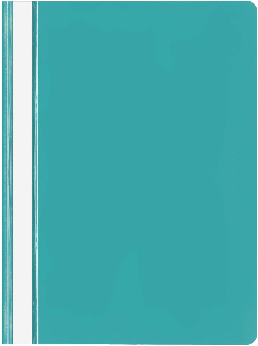 VELOFLEX 4748042 Flat File DIN A4 Polypropylene Transparent Cover with Labelling Strips Turquoise Pack of 20