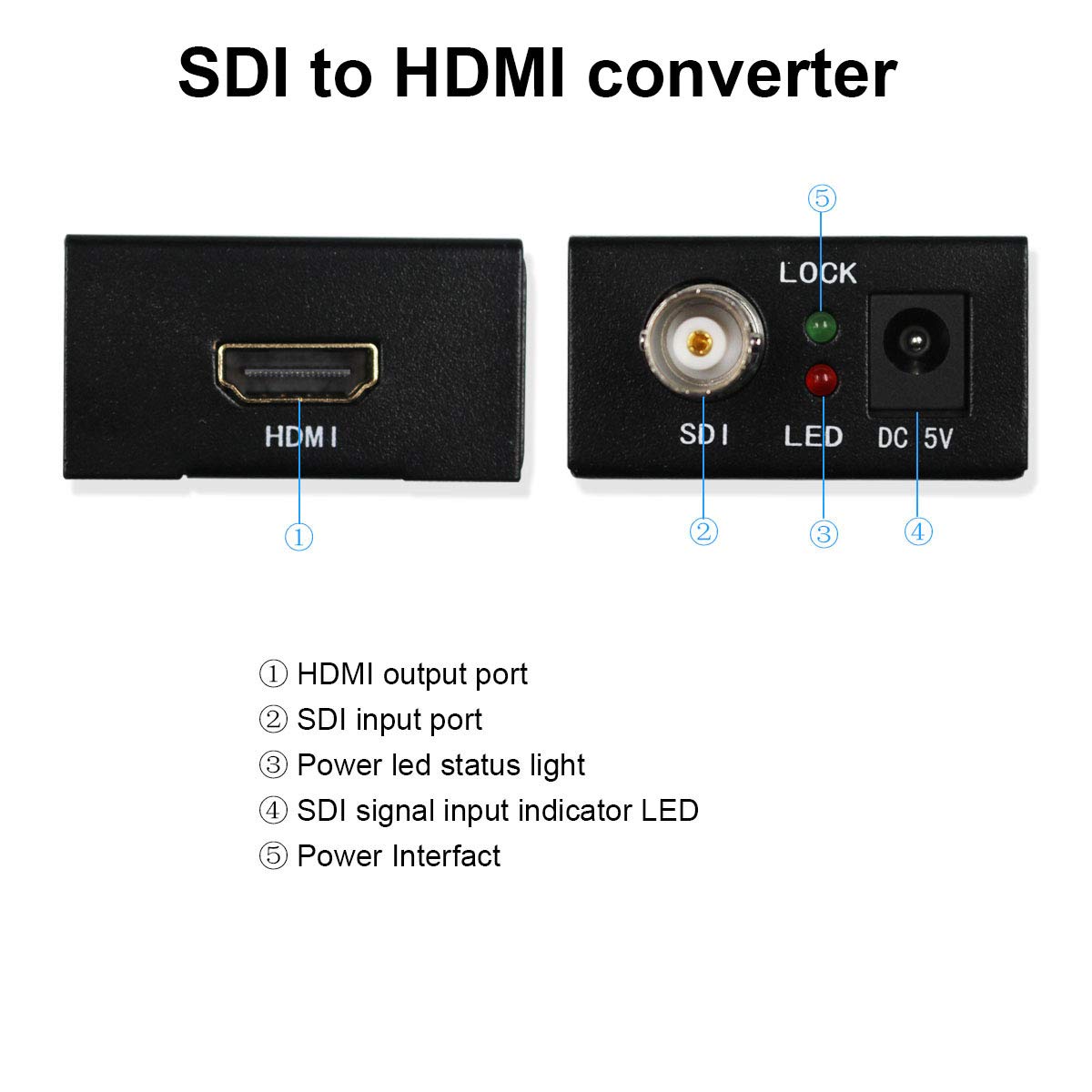 Convertitore HDMI a SDI BNC 1080P 3G + convertitore SDI a HDMI HDMI SDI/BNC Extender su cavi coassiali singoli 100 m
