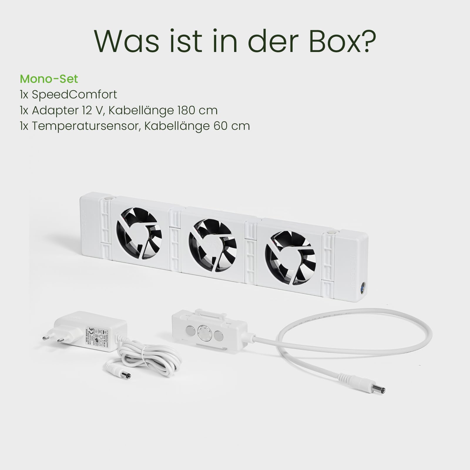 SpeedComfort Starter Mono Set 1-Stück: Smartes Heizgebläse für Heizungen - Langlebiger Heizverstärker für Unterheizungen und Heizkörper - zum Sparen von Energie und Heizkosten