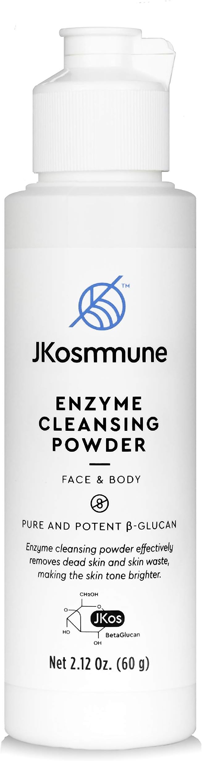 Enzyme Cleansing Powder for Face Formulated with 99% Pure Beta Glucan, Gently Removes Oil from face - Deep Cleansing, Skin Brightening, Pore Cleaning, Skin Care - (2.12 Oz)