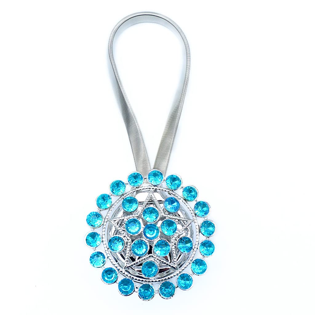 Pièces Embrasses de Rideau Magnétiques de Corde de Ressort, Clips de Boucle de Rideau Magnétique Réglable Retenues de Draperie Décoratives de Fleur de Cristal