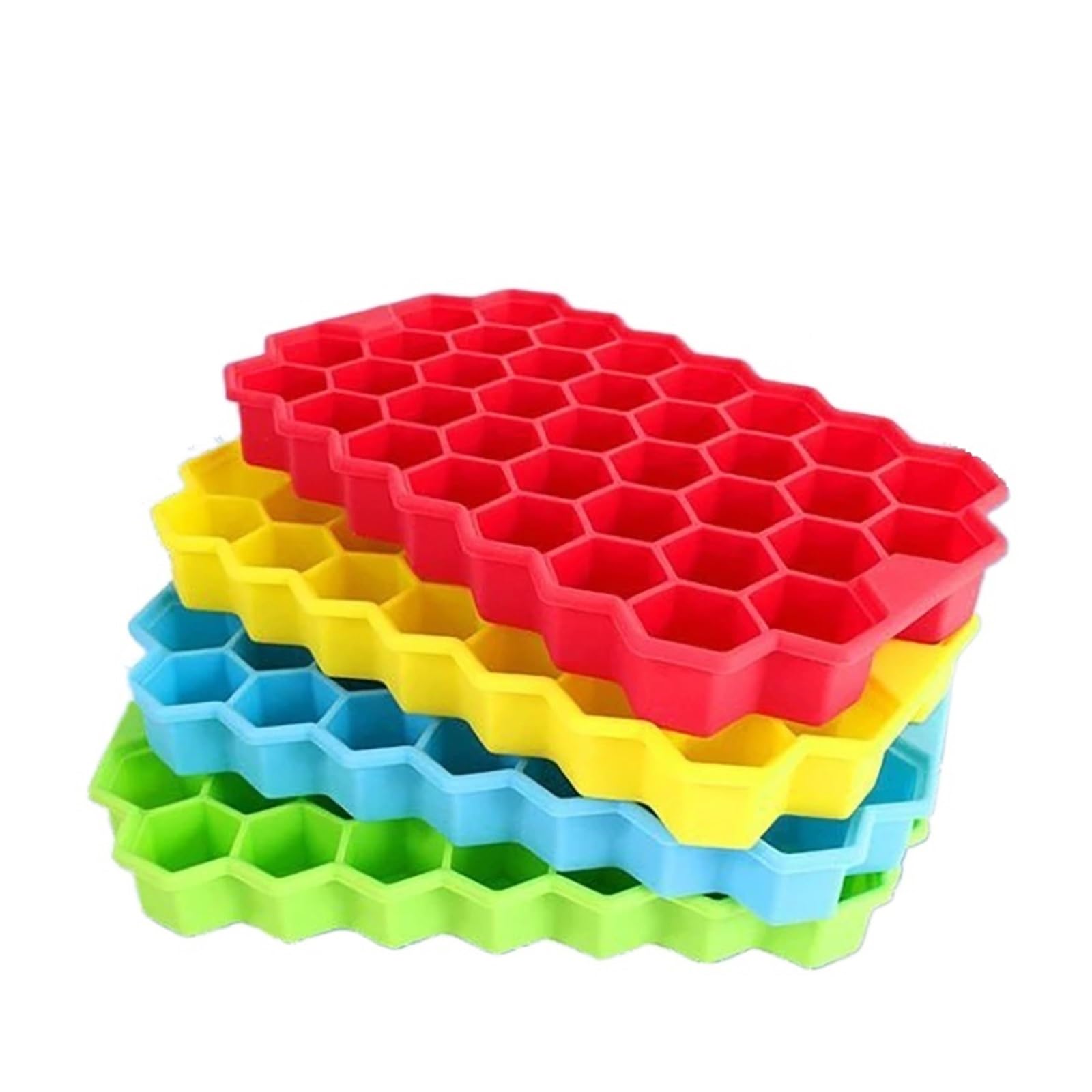 Vassoio per cubetti di Ghiaccio Vassoio in Silicone a Forma di Nido d'Ape Stampo in Silicone con coperchi per Gelato Party Whisky Cocktail Bevanda Fredda (Color : Pink)