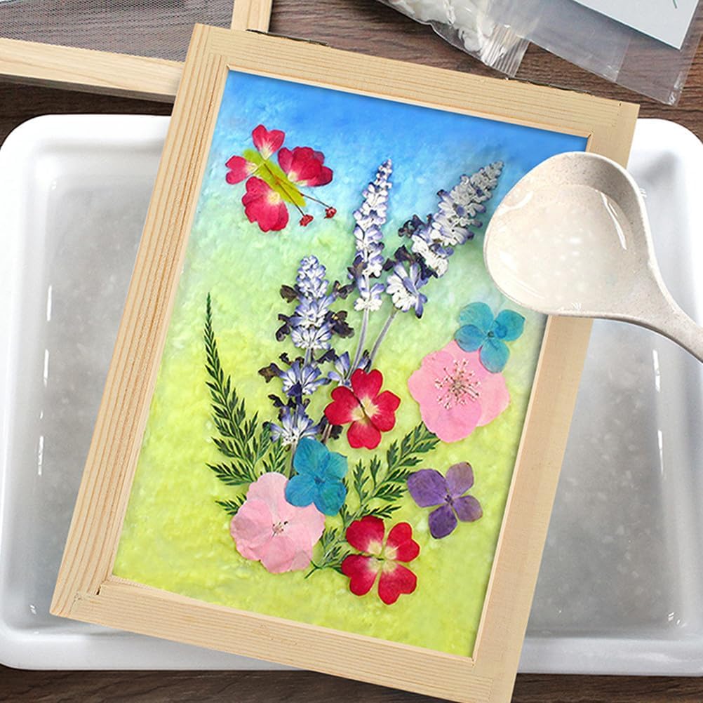 Alipis Paper Making Screen: 4pcs Pine Wood Mould and Deckle Kit - Handmade Paper Making Supplies for DIY Craft & Classroom Education - 7. 08x4. 92x0. 90 Inch