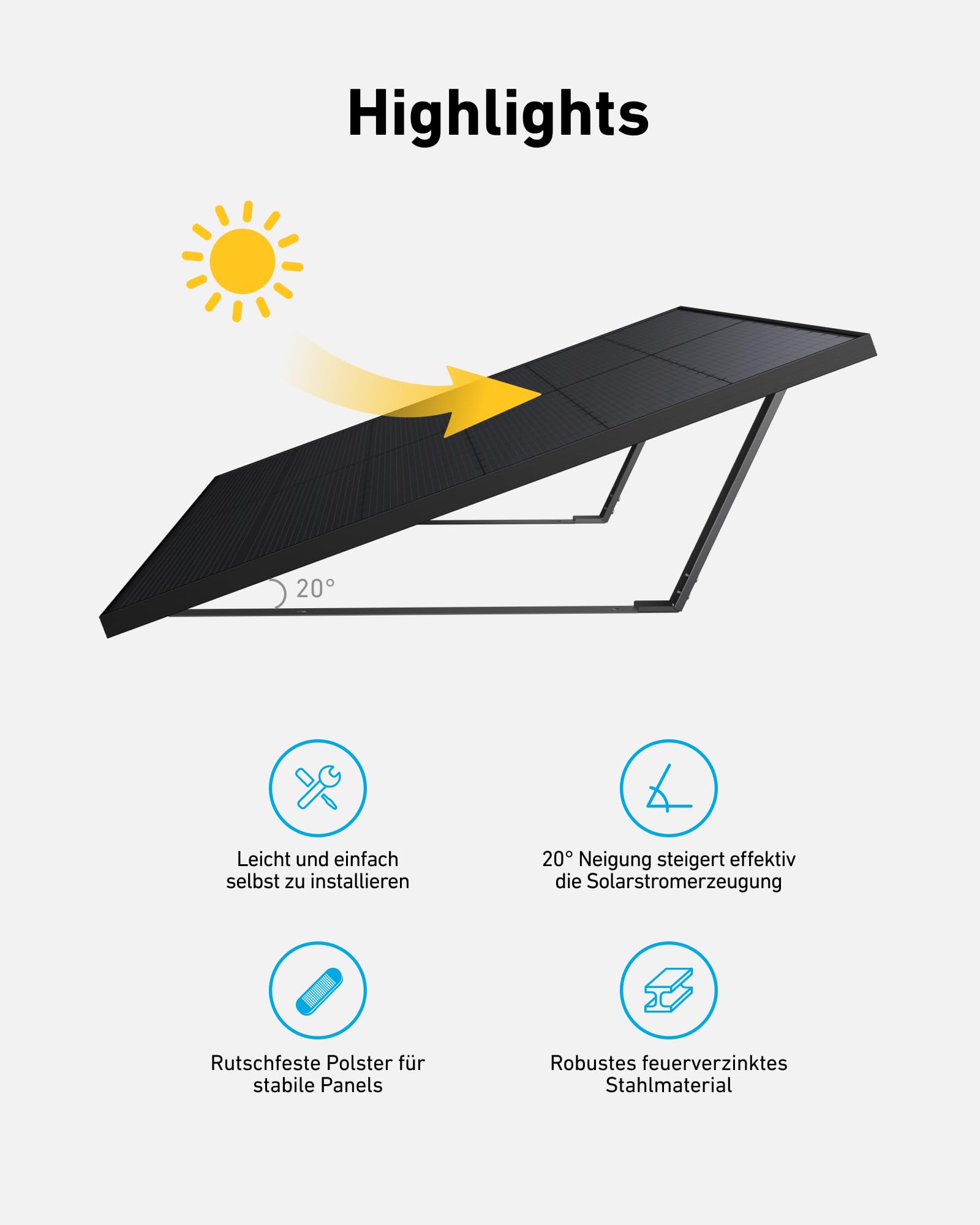 Anker SOLIX Solarmodulhalterung für Flachdach und Garten (2er-Pack)